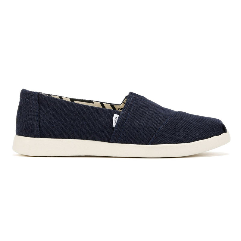 TOMS Alpargata Plus Heritage Scarpe Da Donna In Tela Blu Con Zeppa.