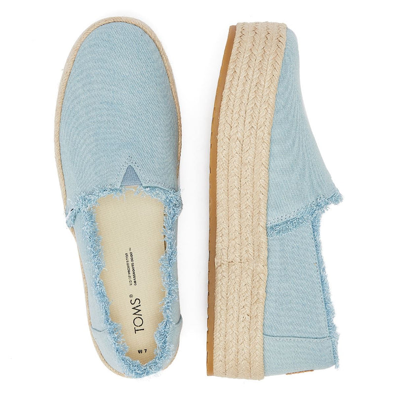 TOMS Washed Denim Valencia Espadrillas blu pastello Donna Sandalo blu