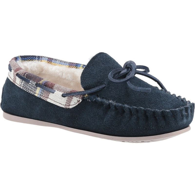 Cotswold Kilkenny Pantofole Da Donna In Camoscio Blu Scuro