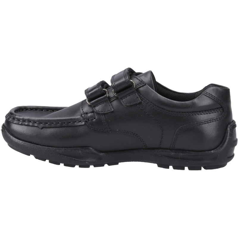 Hush Puppies Maddox Touch Fastening Scarpe Nere Per Ragazzi In Pelle