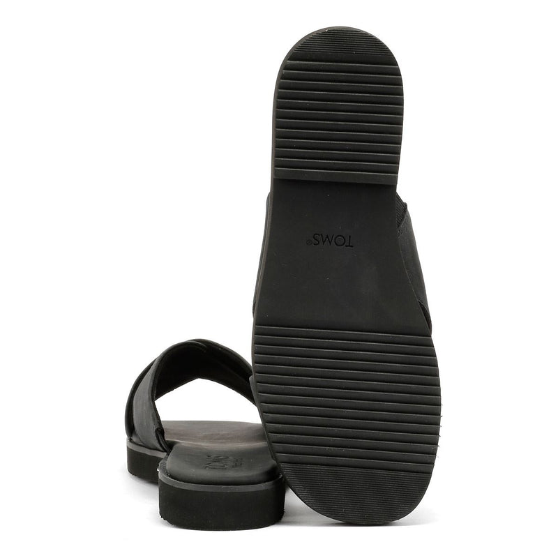 TOMS Mae Crossover Sandali Neri In Pelle Da Donna