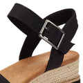 TOMS Diana Canvas Zeppa Donna Sandalo Nero