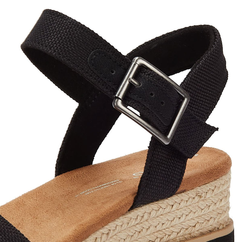 TOMS Diana Canvas Zeppa Donna Sandalo Nero