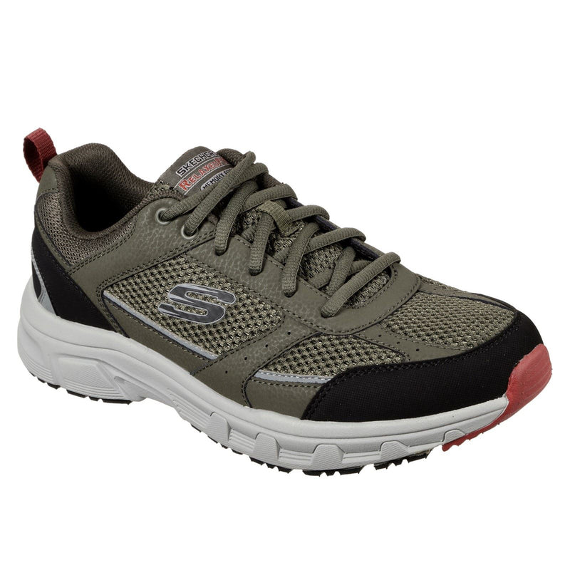 Skechers Oak Canyon Verketta Sneakers Da Uomo In Pelle Oliva/Nero