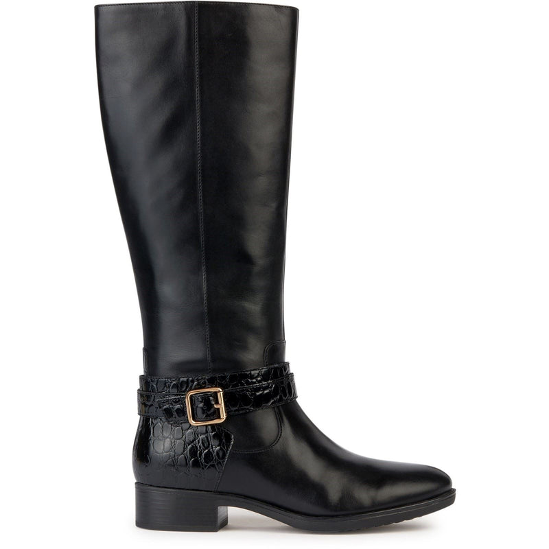 Geox D Felicity Stivali Da Donna In Pelle Nera