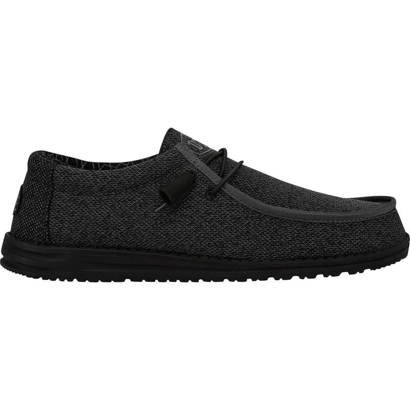 HEYDUDE Wally Sox Scarpe Da Barca In Micro Camoscio Nero Totale Da Uomo