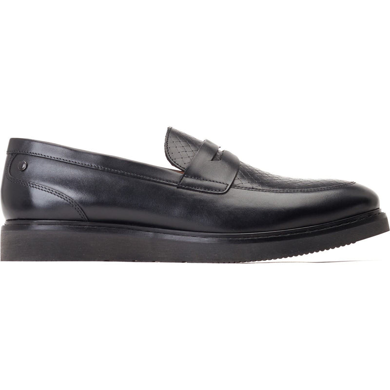 Base London Sid Mocassini Neri In Pelle Da Uomo