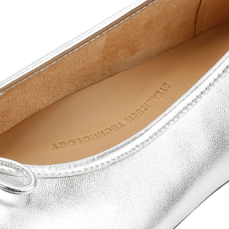 FitFlop Delicato Scarpe Piatte In Pelle Argentata Da Donna