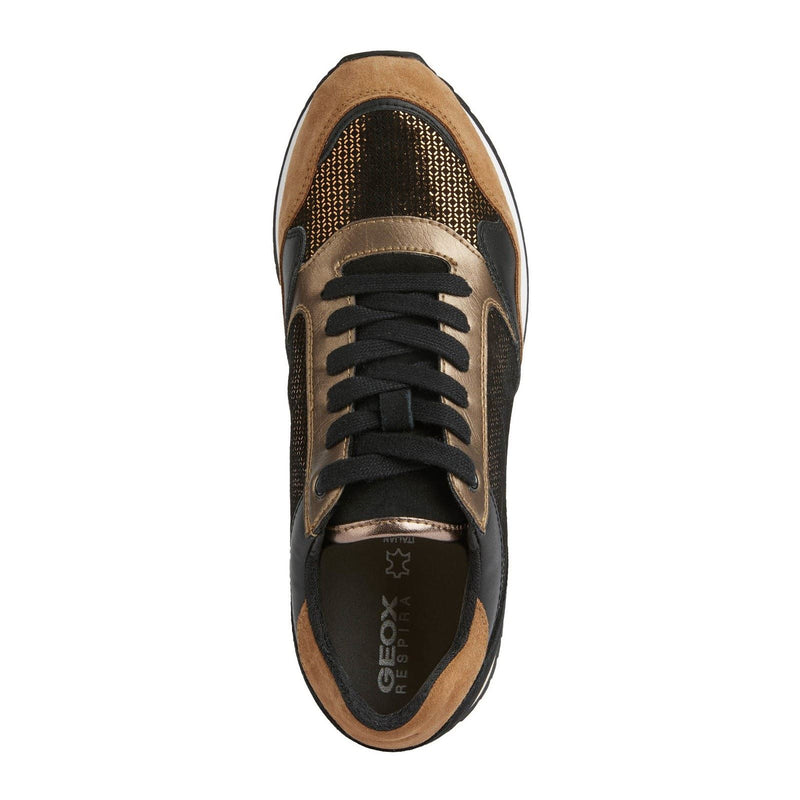 Geox Doralea Sneakers Da Donna In Pelle Color Bronzo/Caramello