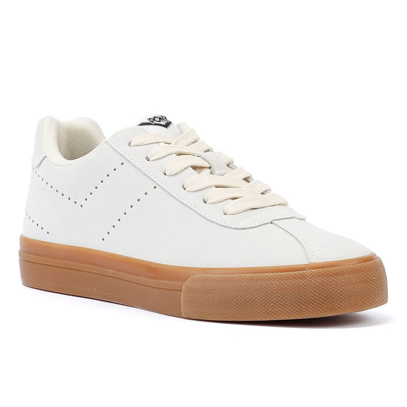Pony Highbridge Low Sneakers Bianche In Camoscio
