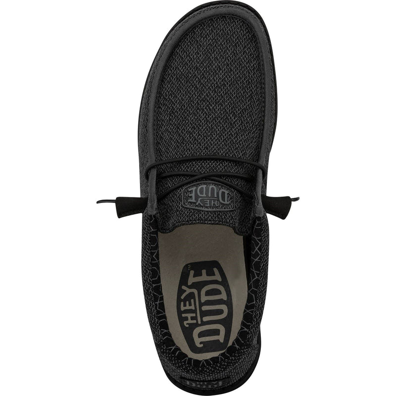 HEYDUDE Wally Sox Scarpe Da Barca In Micro Camoscio Nero Totale Da Uomo