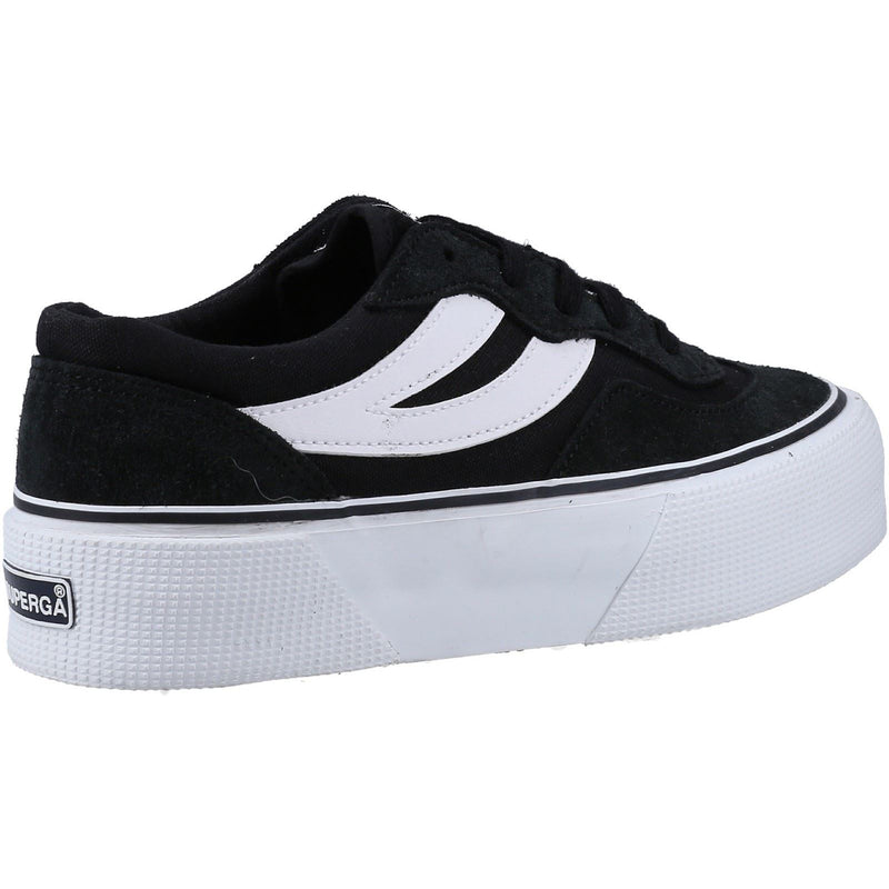 Superga 3041 Revolley Colorblock Platform Sneakers Nere/Bianche Da Donna In Pelle
