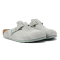 Birkenstock Boston Zoccoli Grigi In Camoscio