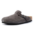 Birkenstock Boston Zoccoli In Camoscio Grigio