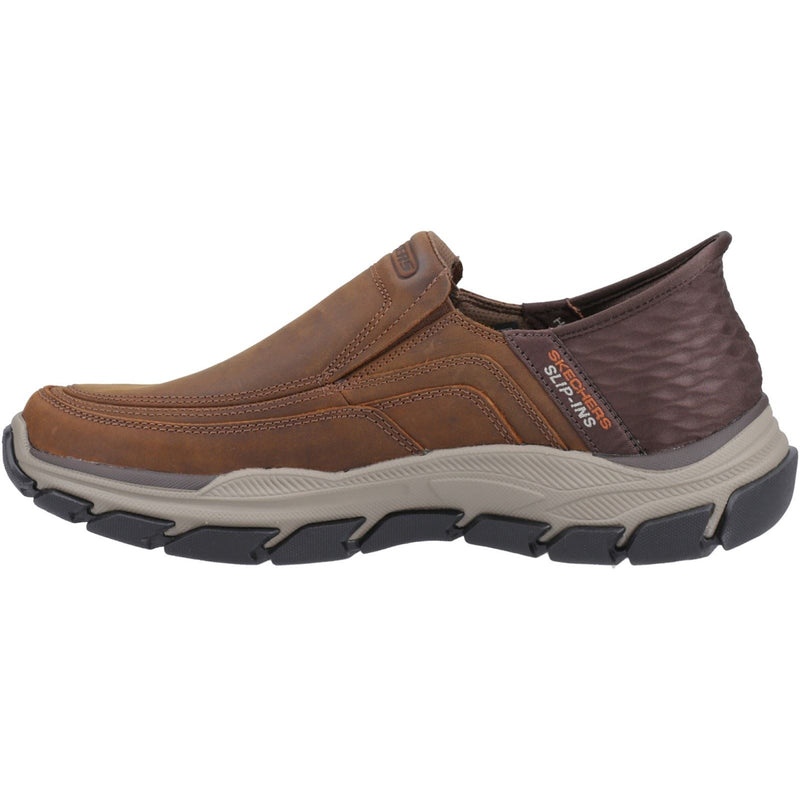 Skechers Respected Elgin Scarpe Da Mocassino In Pelle Marrone Scuro Da Uomo
