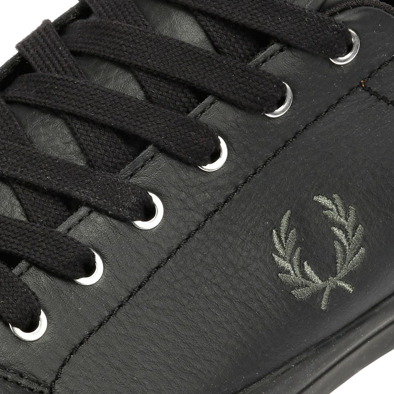 Fred Perry Baseline Scarpe Da Ginnastica Nere Da Uomo In Pelle