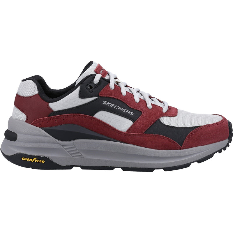 Skechers Global Jogger Sneakers Da Uomo In Pelle Bordeaux