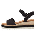 TOMS Diana Canvas Zeppa Donna Sandalo Nero