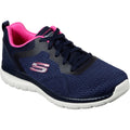 Skechers Bountiful Quick Path Sneakers Da Donna In Tessuto Blu Scuro/Rosa Caldo
