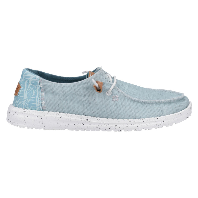 HEYDUDE Wendy Heathered Slub Tropical Mocassini Blu Da Donna