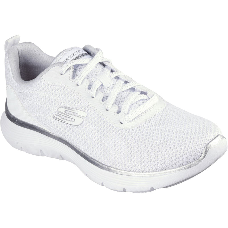 Skechers Flex Appeal 5.0 Uptake Calzature Da Ginnastica Bianche/Argento Da Donna