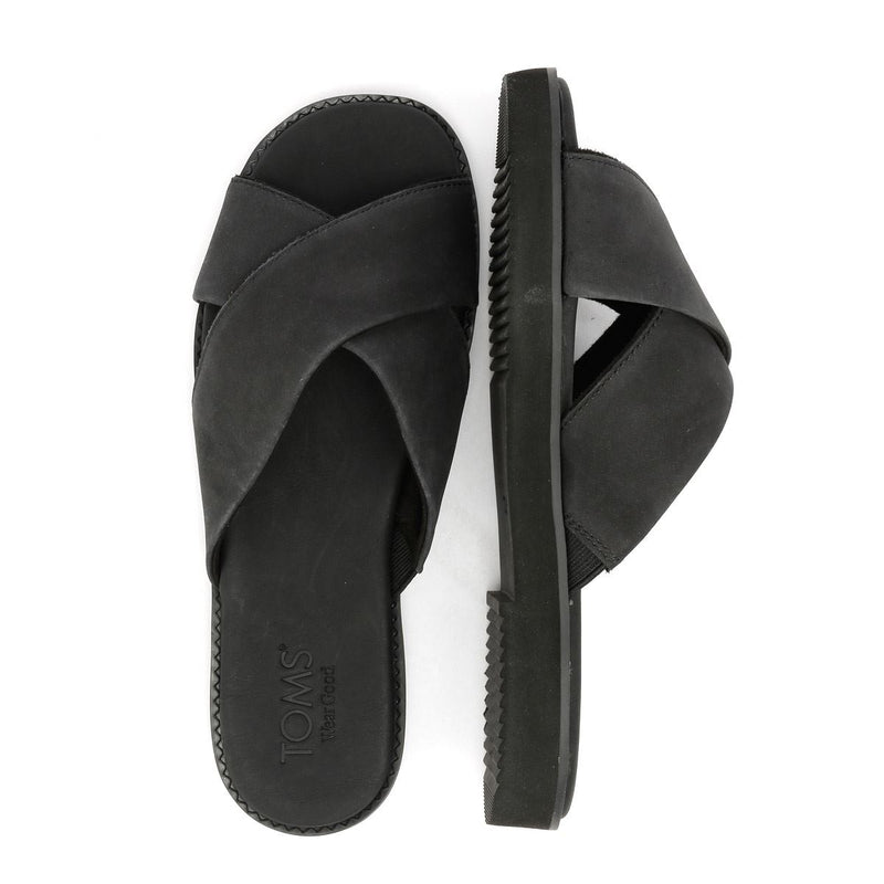 TOMS Mae Crossover Sandali Neri In Pelle Da Donna