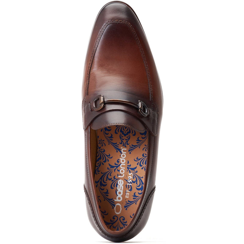 Base London Russo Scarpe Da Uomo In Pelle Marrone Bruciata