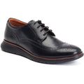 Base London Flight Scarpe Nere In Stile Brogue In Pelle Da Uomo