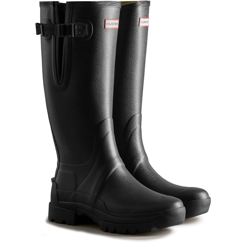 Hunter Balmoral Adjustable Stivali In Gomma Nera Da Pioggia