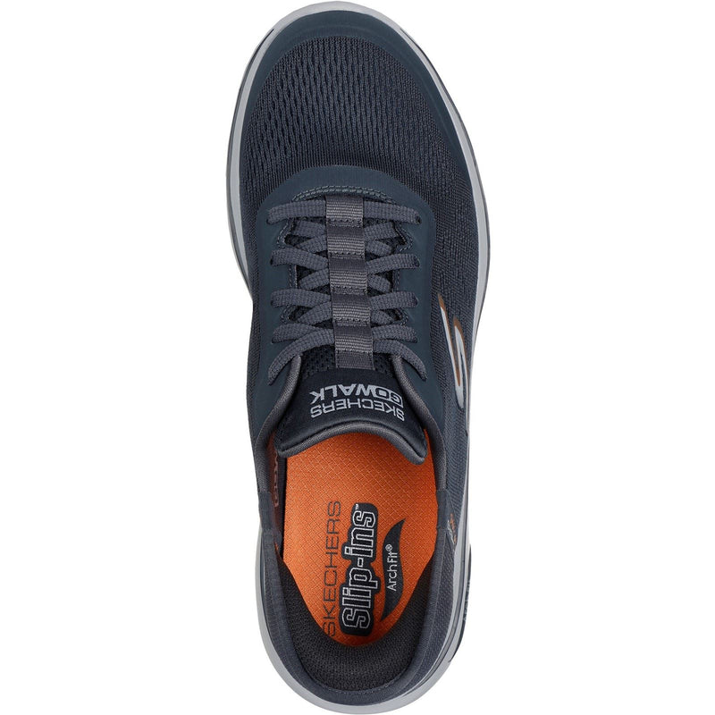 Skechers Arch Fit 2.0 Simplicity 2 Sneakers Da Uomo In Tessuto Grigio/Arancione