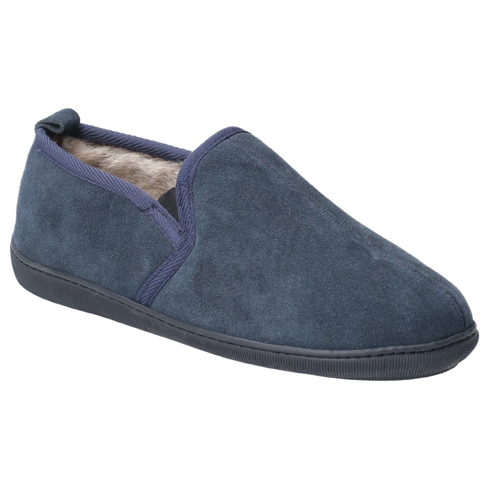 Hush Puppies Arnold Pantofole Uomo In Camoscio Blu Scuro.