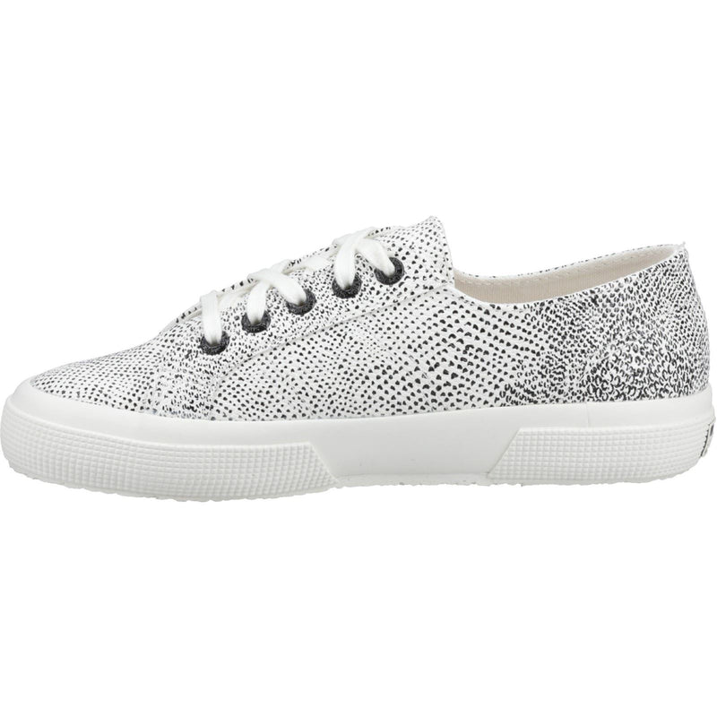 Superga 2730 Micro Faux Snake Sneakers Da Donna In Ecopelle Bianca Avorio/Nero Serpente