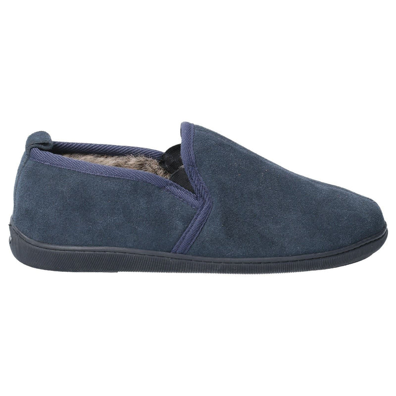 Hush Puppies Arnold Pantofole Uomo In Camoscio Blu Scuro.