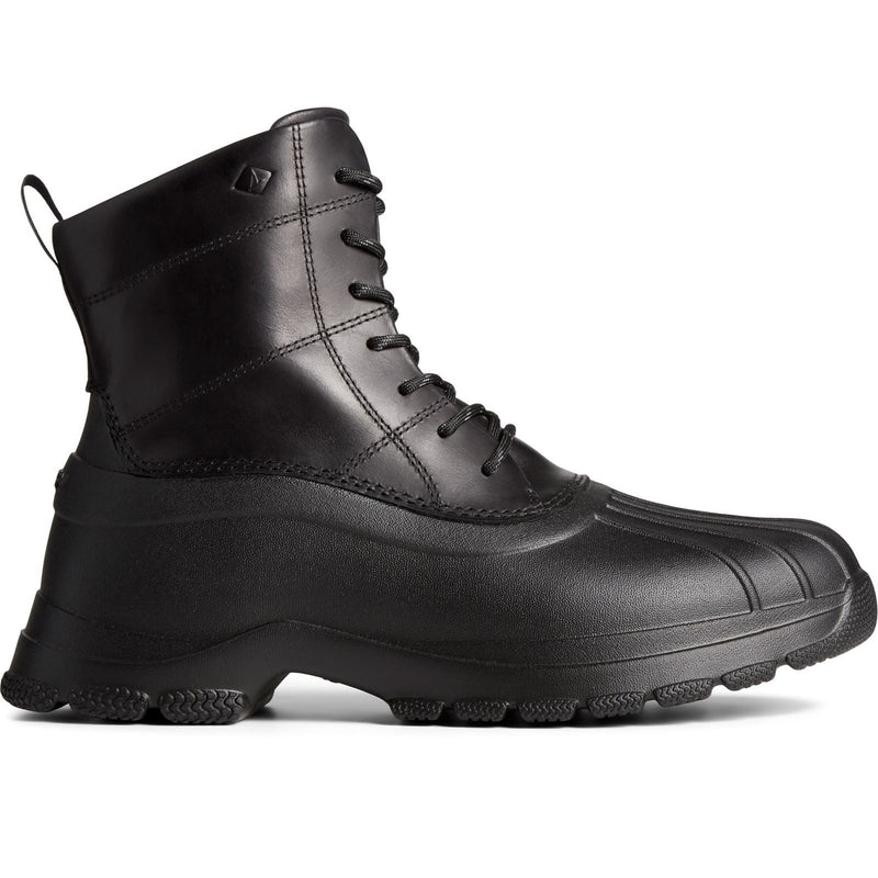 Sperry Duck Float Stivali In Gomma Nera In Pelle