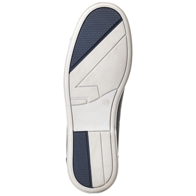 Base London Stern Scarpe Da Barca In Pelle Blu Scuro Da Uomo