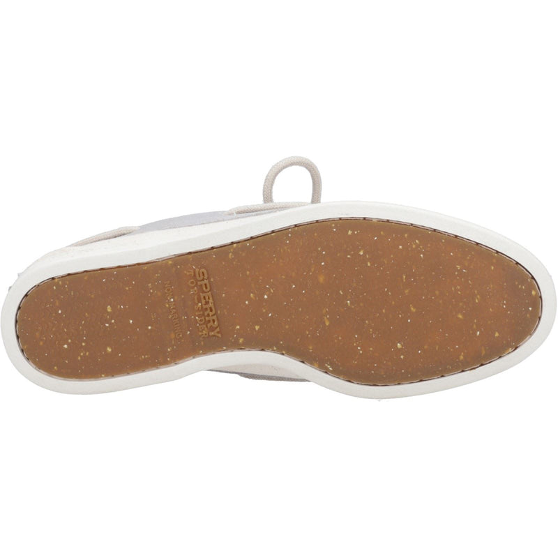 Sperry Authentic Original 2-Eye Seacycled Scarpe In Cotone Color Crema Da Uomo Con Lacci.
