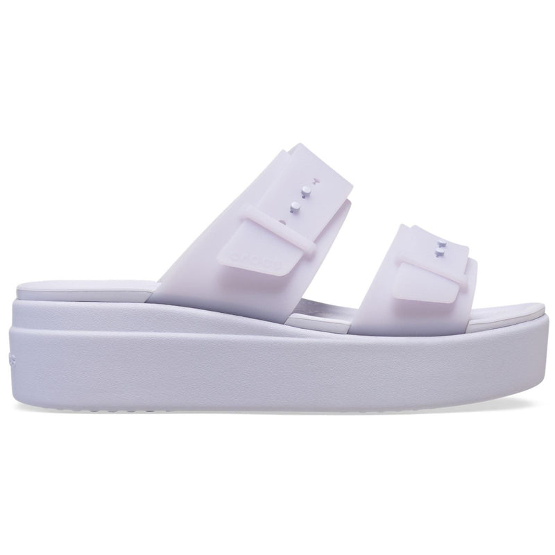 Crocs Brooklyn Buckle Low Wedge Sandali Viola Da Donna