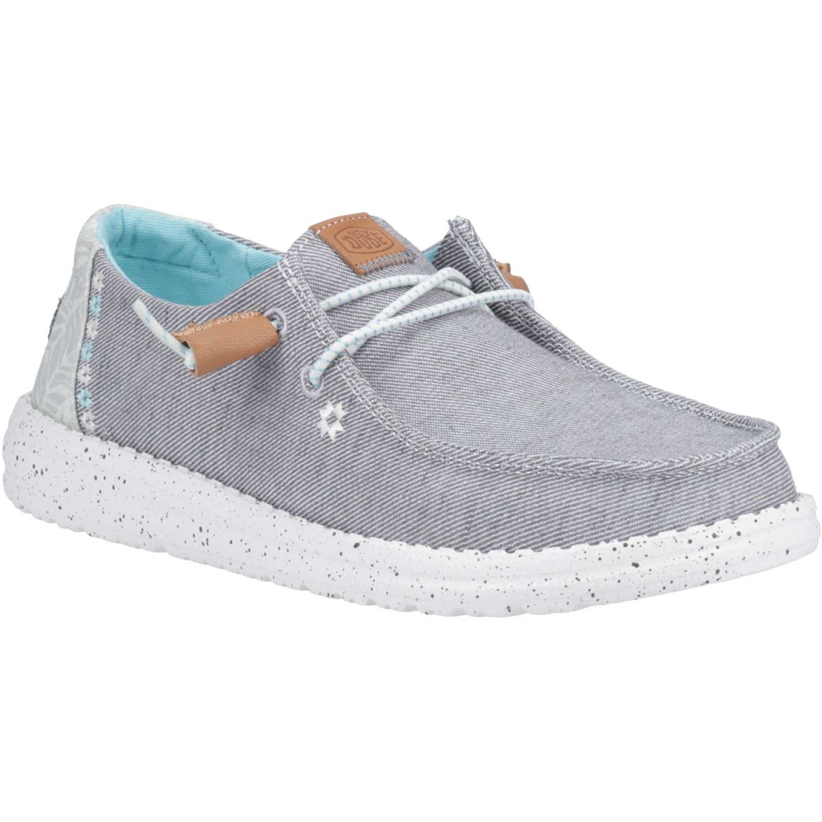 HEYDUDE Wendy Heathered Slub Tropical Mocassini Grigi Da Donna