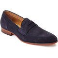 Base London Bruno Scarpe Da Uomo Mocassini In Pelle Blu Scuro