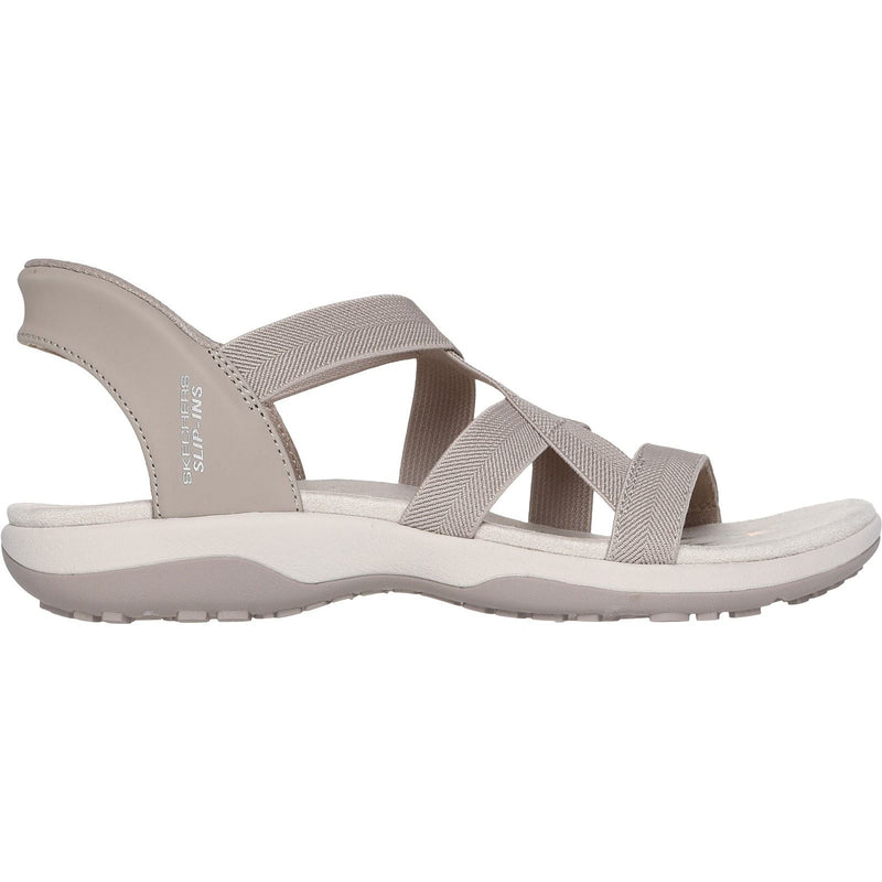 Skechers Reggae Slim Stretch Flex Sandali Da Donna Color Taupe In Tessuto