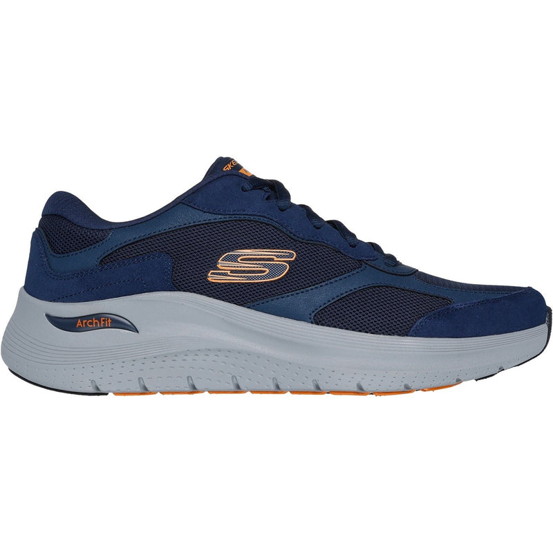 Skechers Arch Fit 2.0 The Keep Sneakers Da Uomo In Pelle Blu/Arancione