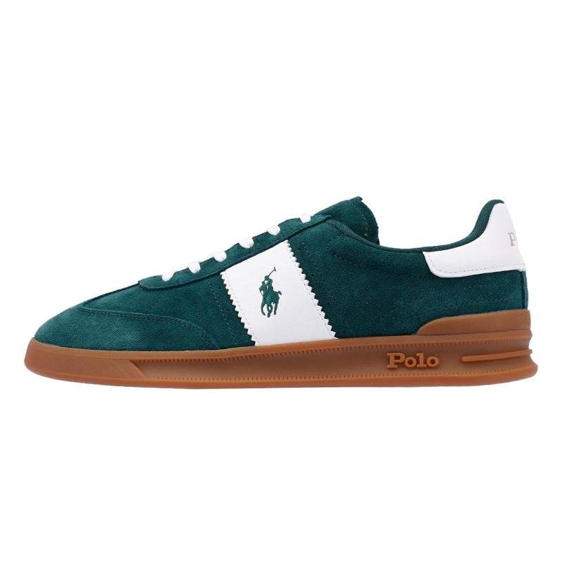 Ralph Lauren Heritage Area Sneakers Verdi In Camoscio Da Uomo