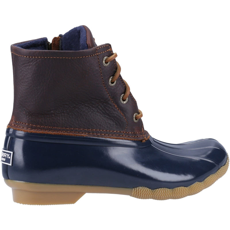 Sperry Saltwater Duck Stivali Di Gomma Color Cuoio/Marina In Ecopelle