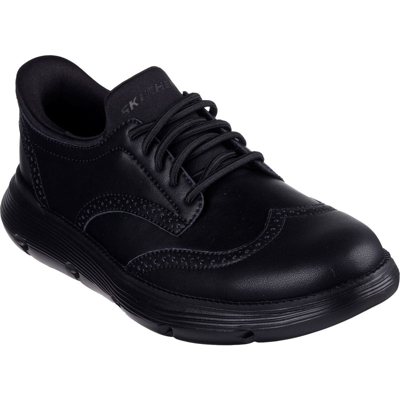 Skechers Garza Sully Scarpe Stringate In Pelle Da Uomo Nere