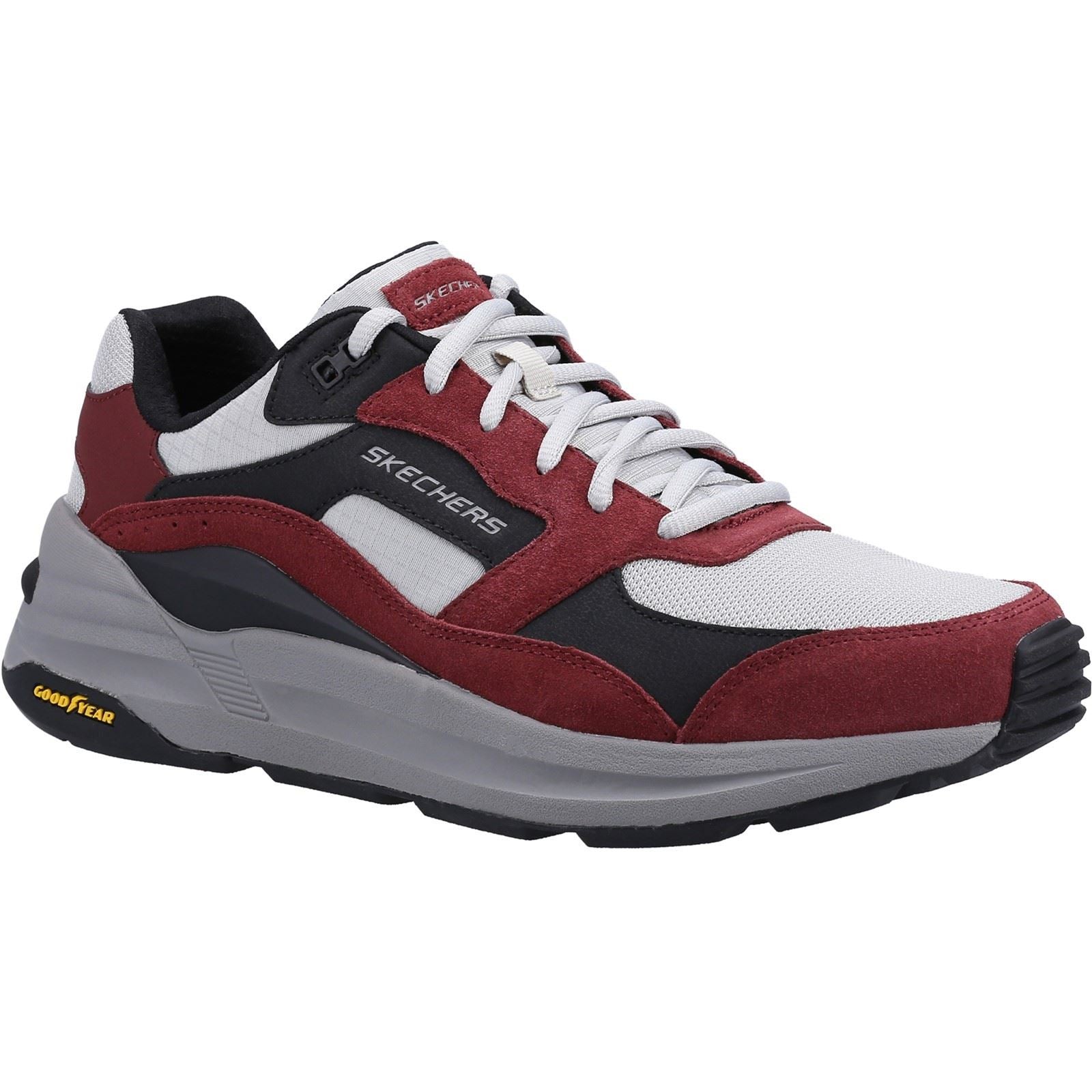 Skechers Global Jogger Sneakers Da Uomo In Pelle Bordeaux