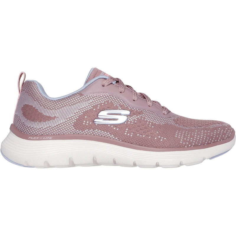 Skechers Flex Appeal 5.0 Cruising Thru Sneakers Da Donna In Tessuto Colore Malva/Azzurro