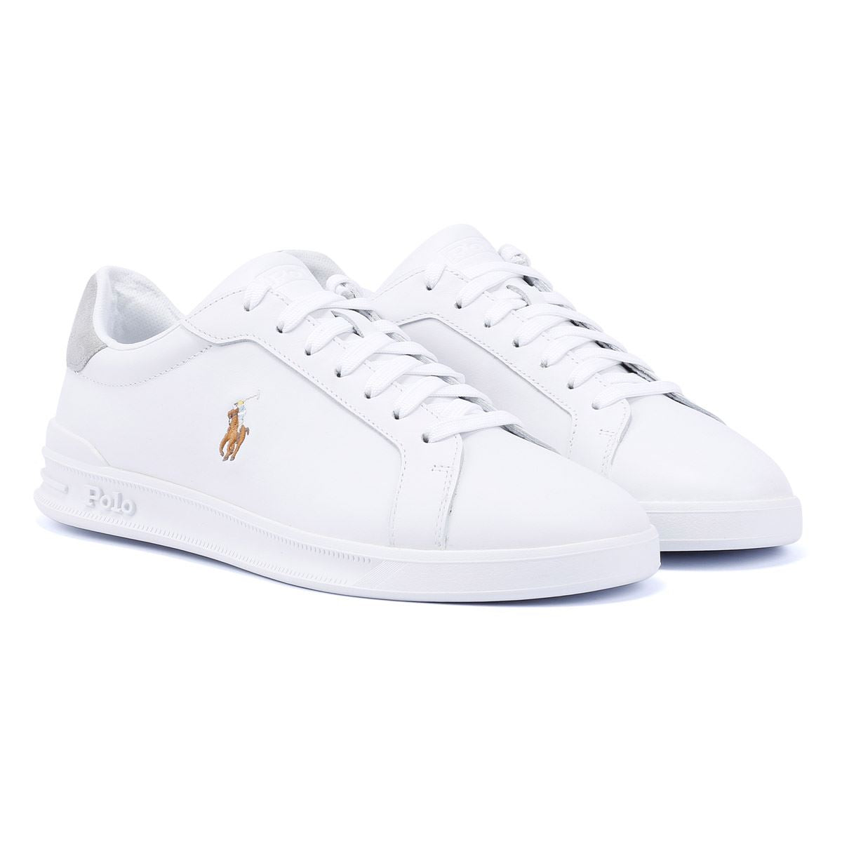 Ralph Lauren Heritage Court II Sneakers Bianche Da Uomo In Pelle