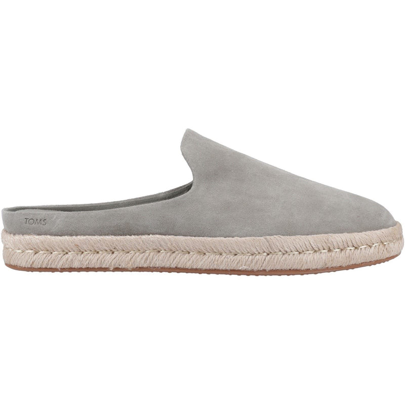 TOMS Santiago Mule Pantofole Grigie In Pelle Da Uomo Con Vetiver