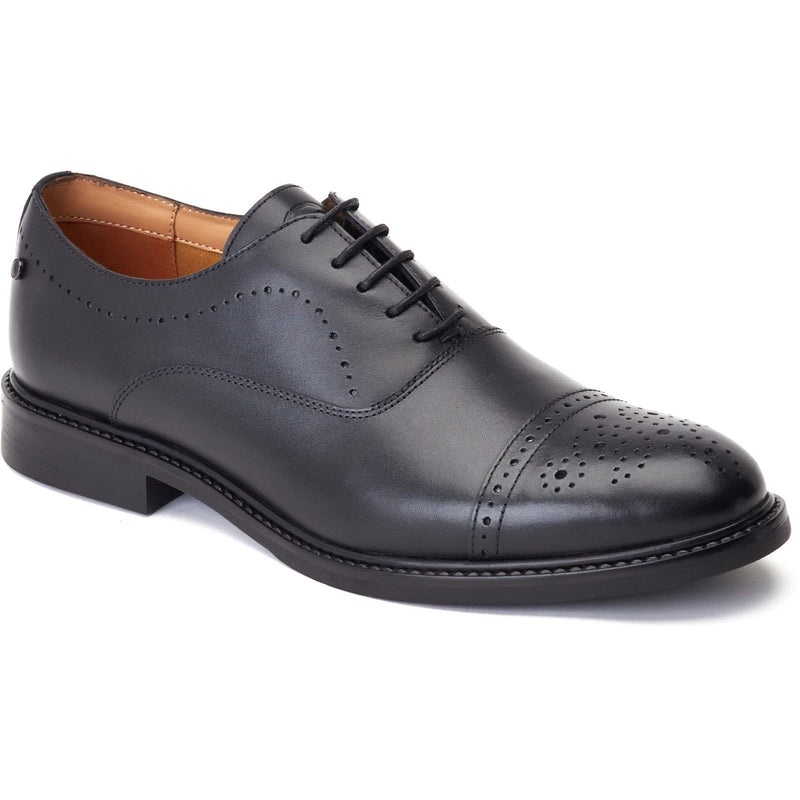 Base London Corbin Scarpe Oxford Nere In Pelle Da Uomo