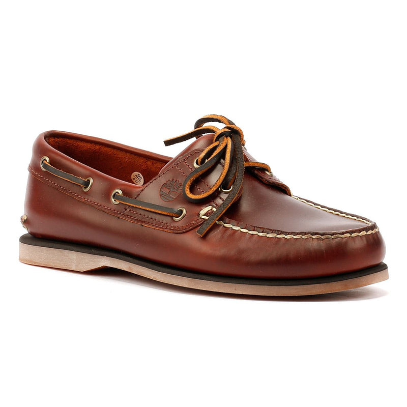 Timberland Classic 2 Eye Scarpe In Pelle Marrone Con Lacci Da Uomo